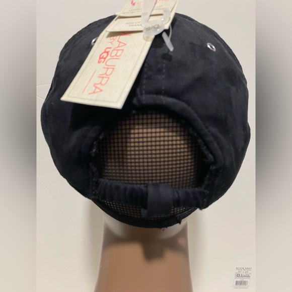 UGG KOOLABURRA Faux Suede Faux Fur Lined Baseball Cap Hat One Size Black New!! - Picture 6 of 10
